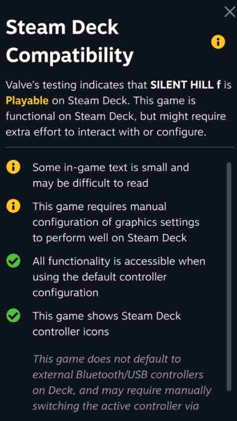 寂静岭f游戏SteamDeck官方认证畅玩无阻