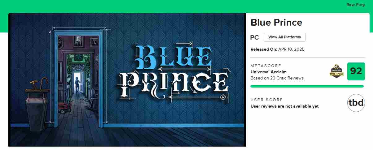 BluePrinceM站92分谜团引人入胜震撼体验