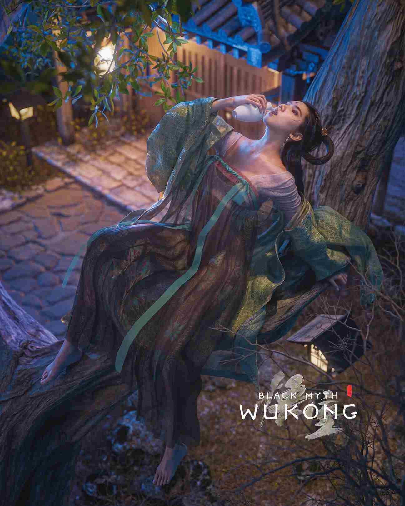 黑神话艺术家发布新作品蜘蛛二姐赤足畅饮形象引人注目
