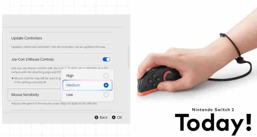 Switch2手柄鼠标支持自定义DPI三档速度切换体验升级