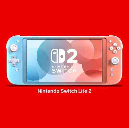 玩家自制Switch2Lite概念图亮相蓝粉撞色轻薄机身
