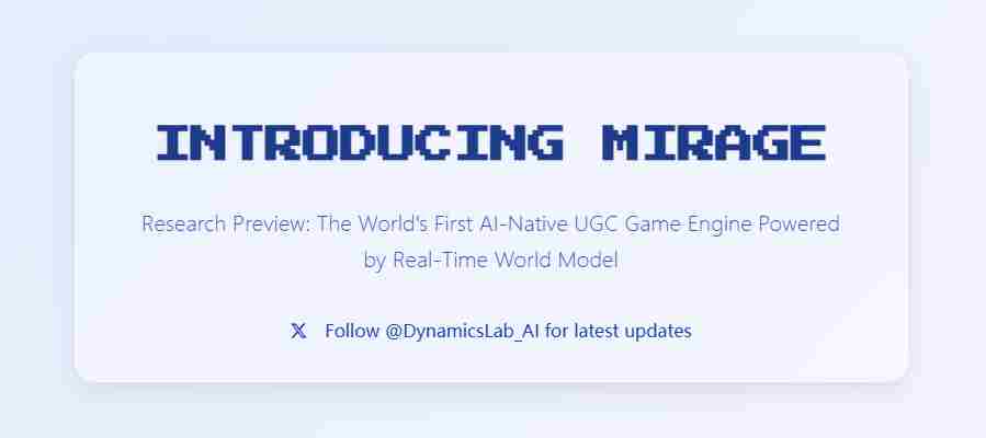 探索GTA新境界AI原生UGC引擎Mirage引领创新