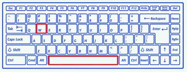 键盘奔跑操作示意图