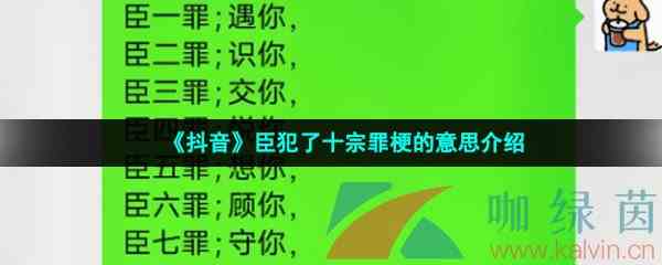 《抖音》臣犯了十宗罪梗的意思介绍