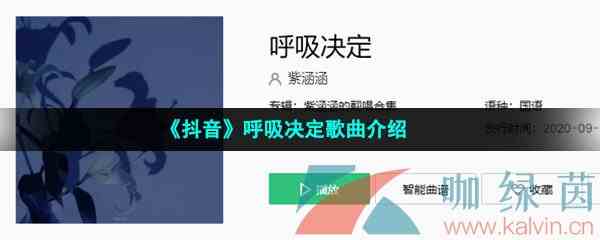《抖音》呼吸决定歌曲介绍