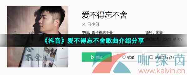 《抖音》爱不得忘不舍歌曲介绍分享