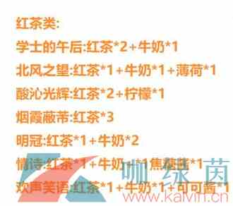 《原神》曲生酌微梦红茶类配方大全