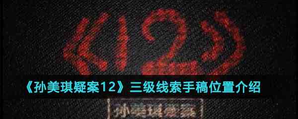《孙美琪疑案12》三级线索手稿位置介绍
