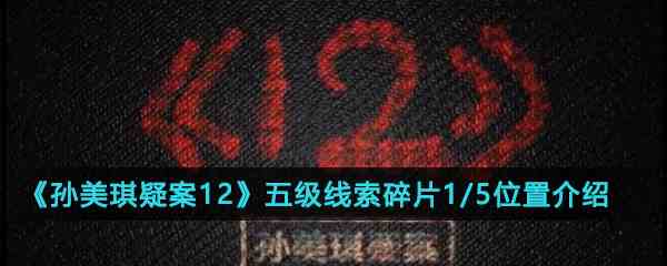 《孙美琪疑案12》五级线索碎片1/5位置介绍
