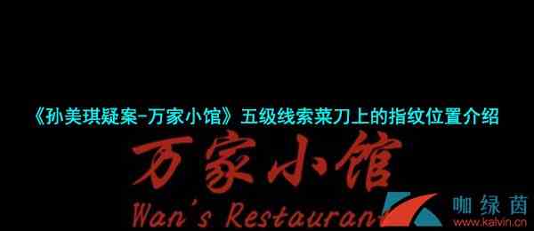 《孙美琪疑案-万家小馆》五级线索菜刀上的指纹位置介绍