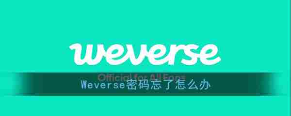 weverse忘记密码怎么办 weverse找回密码教程