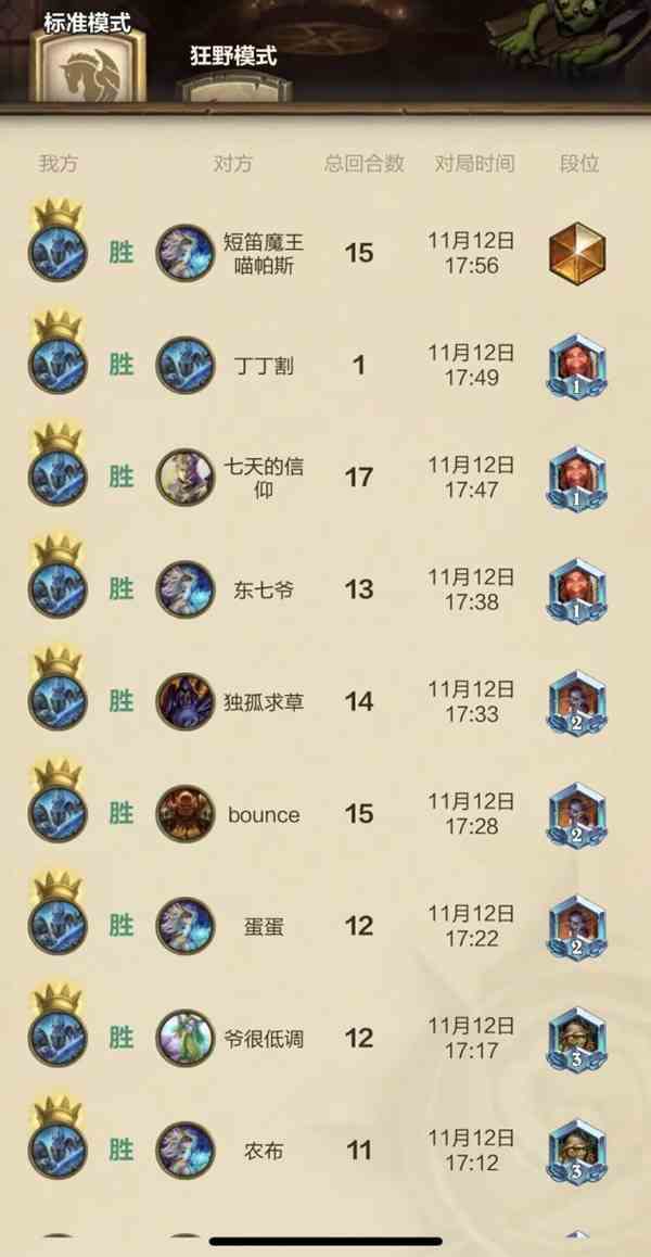 近期战绩