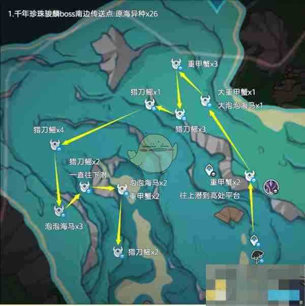 《原神》异海凝珠采集路线图介绍