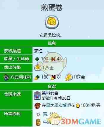 星露谷物语煎蛋卷食谱怎么获得 煎蛋卷食谱获得方法图1