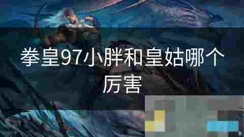 拳皇97高手小胖精湛操作与战术介绍