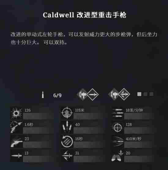 《猎杀对决》caldwell改进型重击手枪伤害怎么样