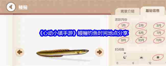 《心动小镇手游》鳗鲡钓鱼时间地点介绍