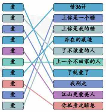 汉字找茬王连线爱的歌通关攻略