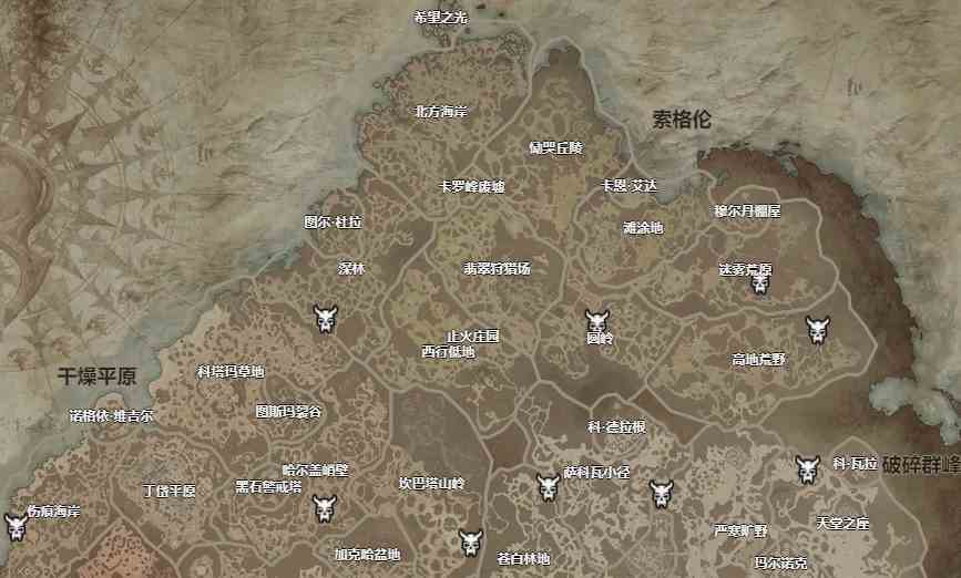 暗黑破坏神4暗金精英怪位置分布大全图1