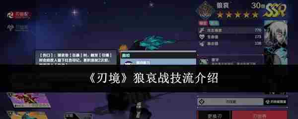 刃境狼哀战技流高效攻略推荐