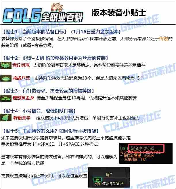 DNF重泉版本特工装备选择方法