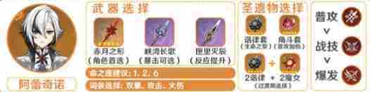 原神阿蕾奇诺530武器圣遗物搭配方法