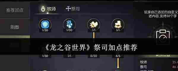 龙之谷世界祭司最优加点攻略分享