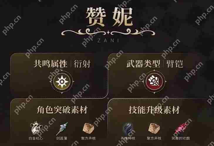 鸣潮赞妮突破素材完整列表