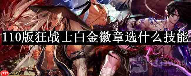DNF110版本狂战士白金徽章最佳技能选择方法