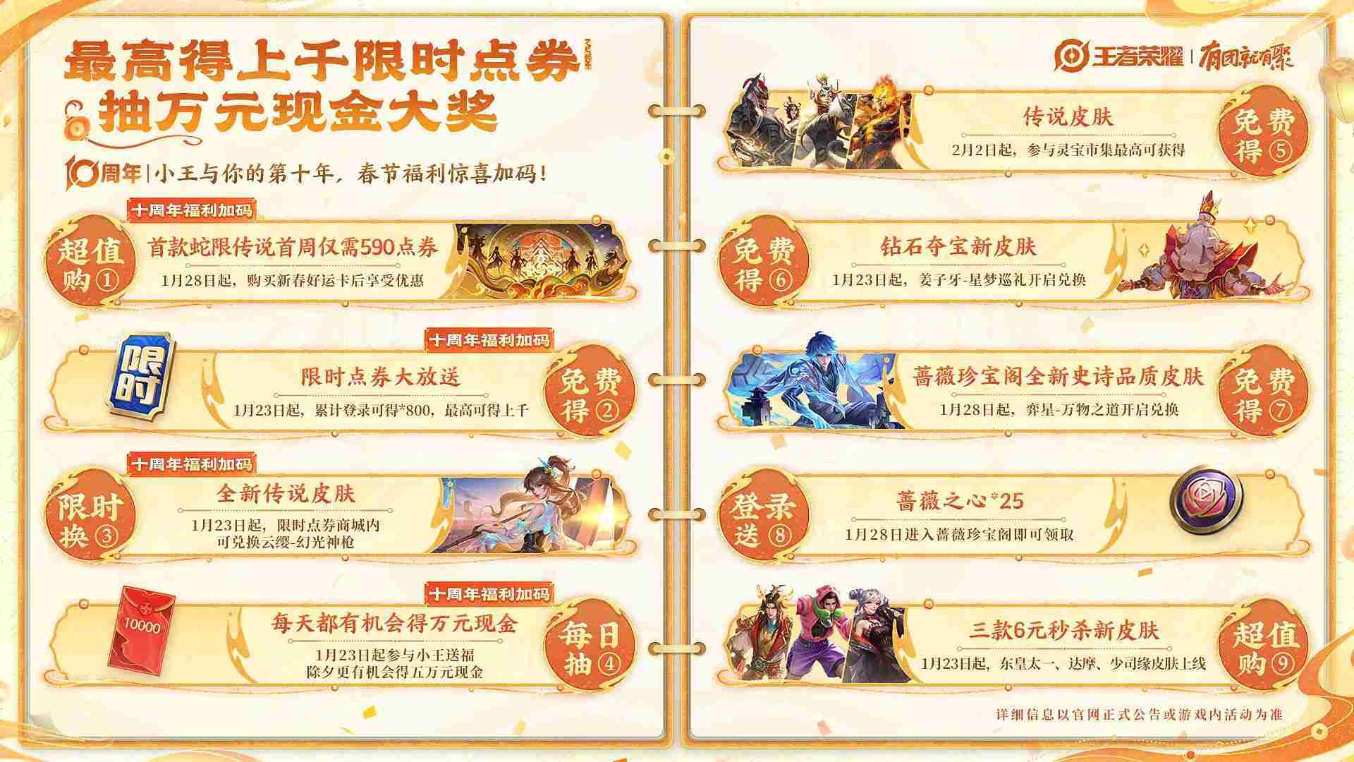 王者荣耀2025春节有什么福利-王者荣耀蛇年新春福利活动介绍