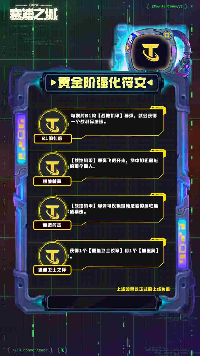云顶之弈S14黄金阶强化符文介绍 云顶之弈S14黄金阶强化符文一览