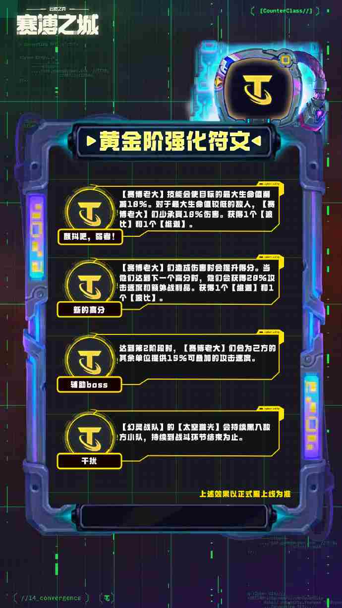 云顶之弈S14黄金阶强化符文介绍 云顶之弈S14黄金阶强化符文一览