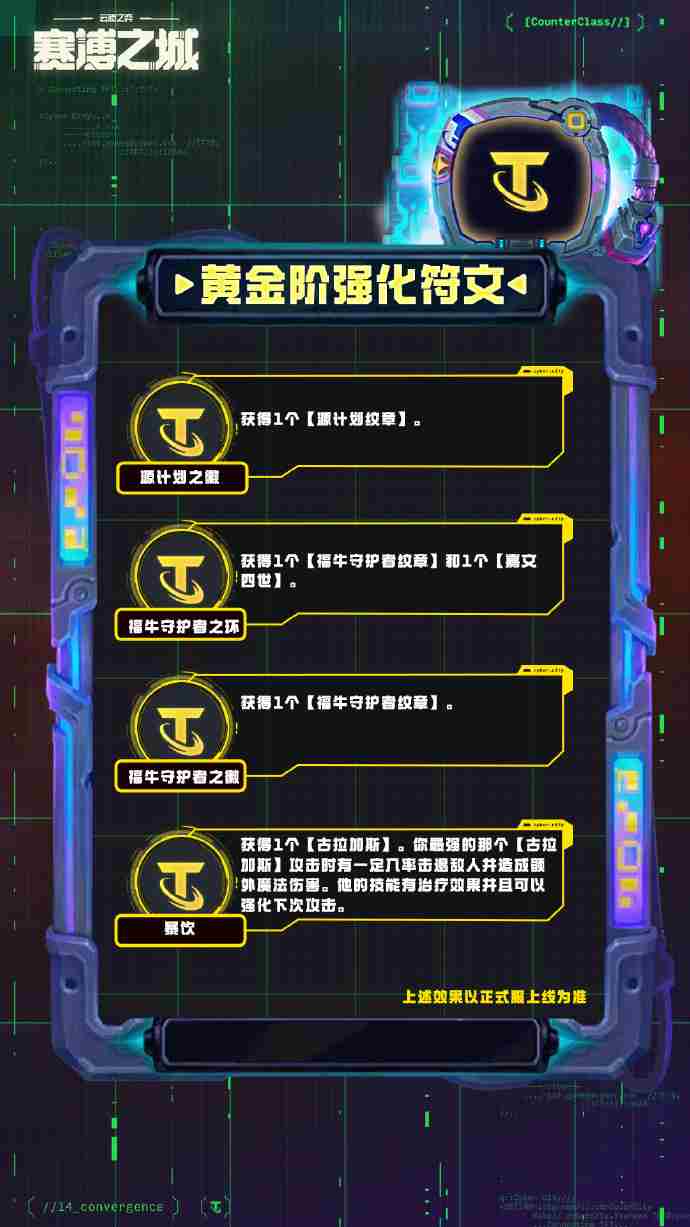 云顶之弈S14黄金阶强化符文介绍 云顶之弈S14黄金阶强化符文一览