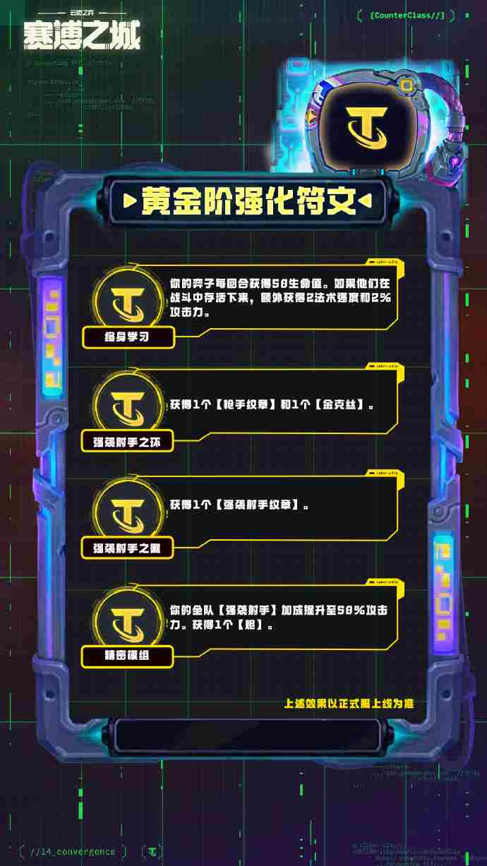 云顶之弈S14黄金阶强化符文介绍 云顶之弈S14黄金阶强化符文一览