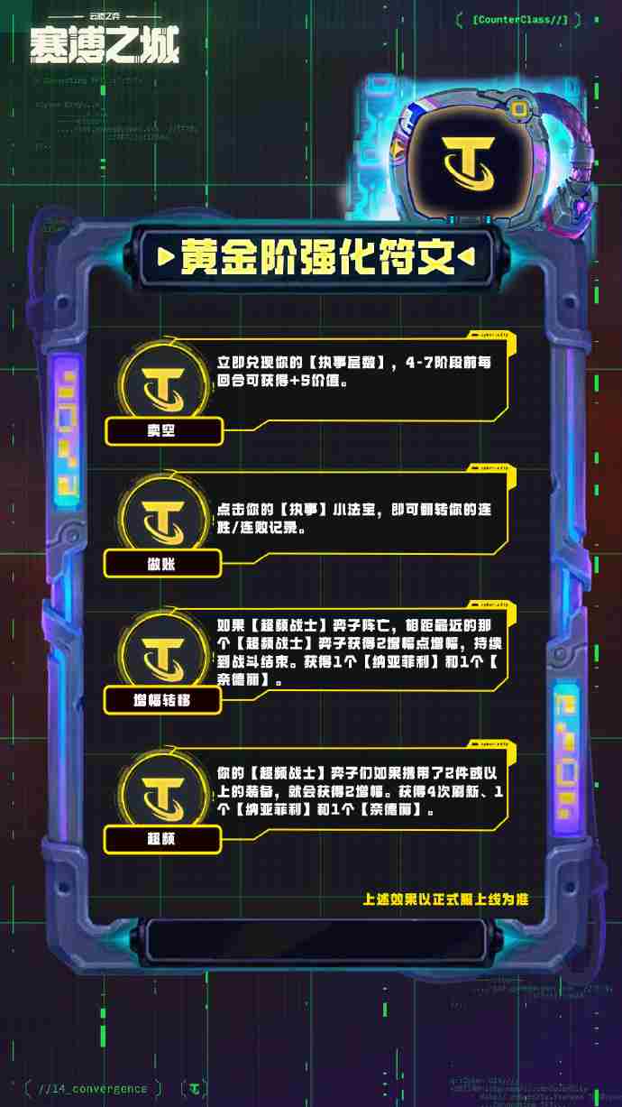 云顶之弈S14黄金阶强化符文介绍 云顶之弈S14黄金阶强化符文一览