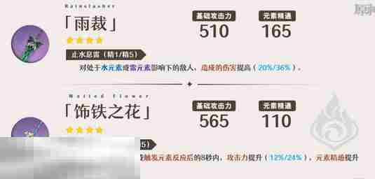 原神嘉明武器带什么 原神嘉明武器推荐