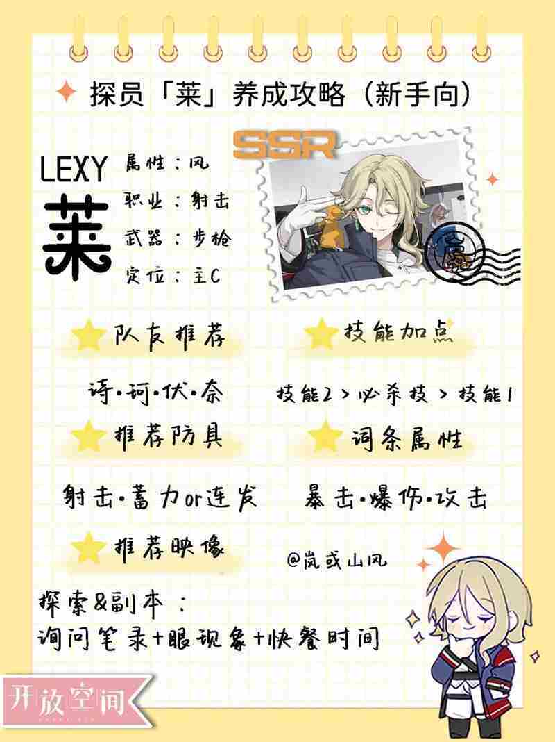 开放空间探员莱培养攻略指南