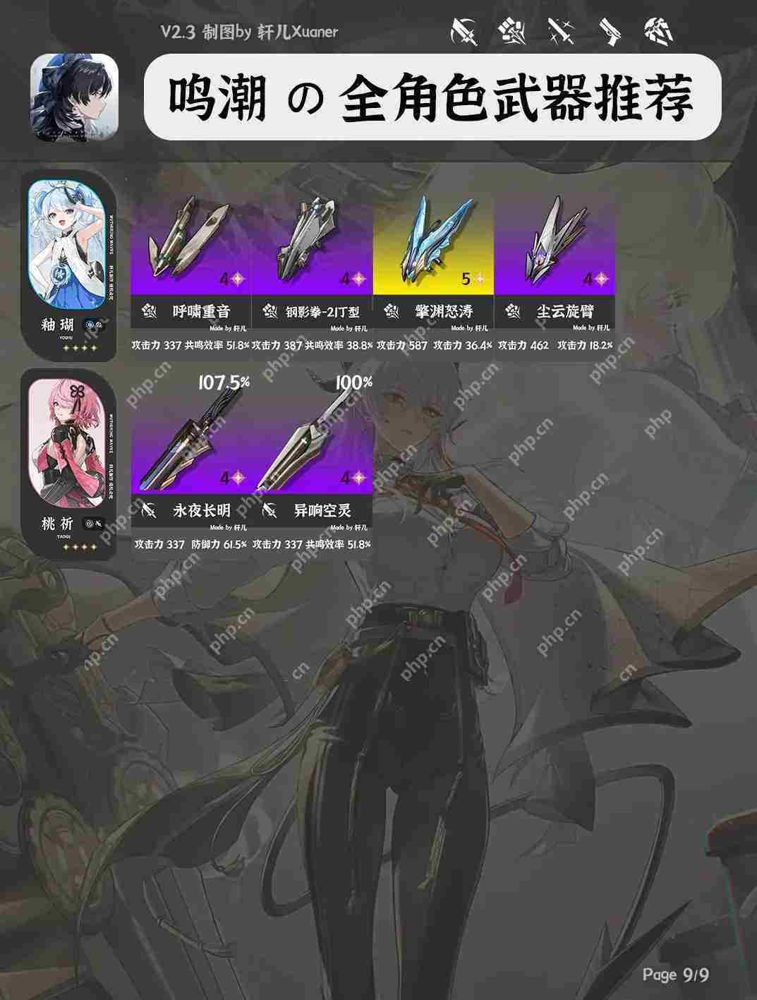 鸣潮V2.3全角色武器推荐大全