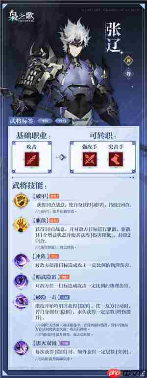 三国志幻想大陆2枭之歌张辽角色详细讲解